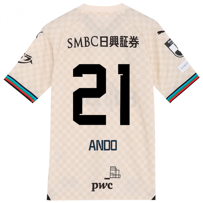 Niño Camiseta Shunsuke Ando #21 Blanco Gris 2ª Equipación 2024/25 La Camisa Chile