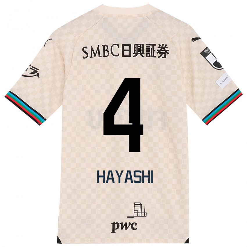 Niño Camiseta Shunsuke Hayashi #4 Blanco Gris 2ª Equipación 2024/25 La Camisa Chile