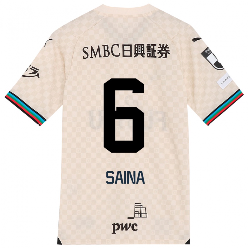 Niño Camiseta Yuta Saina #6 Blanco Gris 2ª Equipación 2024/25 La Camisa Chile