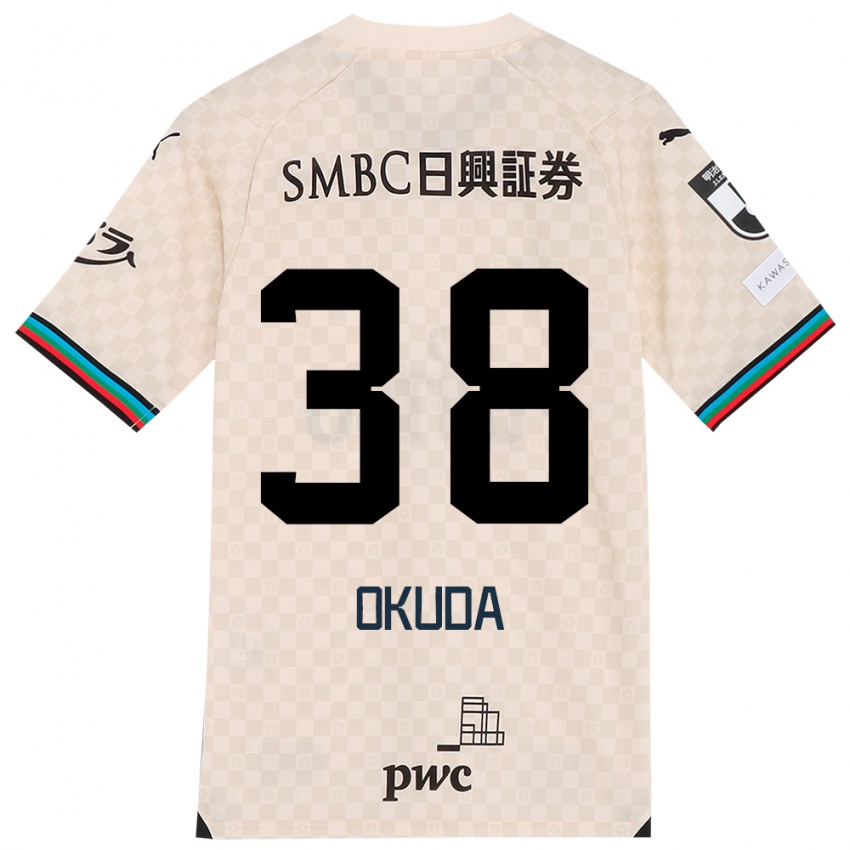 Niño Camiseta Yuma Okuda #38 Blanco Gris 2ª Equipación 2024/25 La Camisa Chile