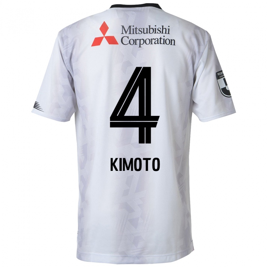 Niño Camiseta Yasuki Kimoto #4 Blanco Negro 2ª Equipación 2024/25 La Camisa Chile