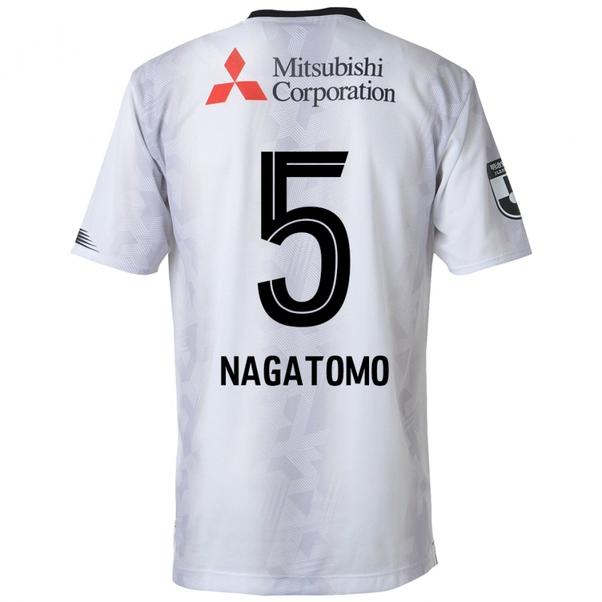 Niño Camiseta Yuto Nagatomo #5 Blanco Negro 2ª Equipación 2024/25 La Camisa Chile