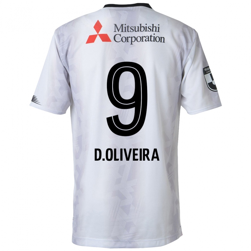 Niño Camiseta Diego Oliveira #9 Blanco Negro 2ª Equipación 2024/25 La Camisa Chile