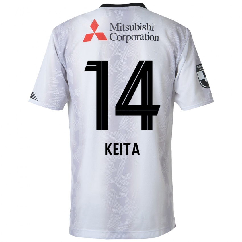 Niño Camiseta Keita Yamashita #14 Blanco Negro 2ª Equipación 2024/25 La Camisa Chile