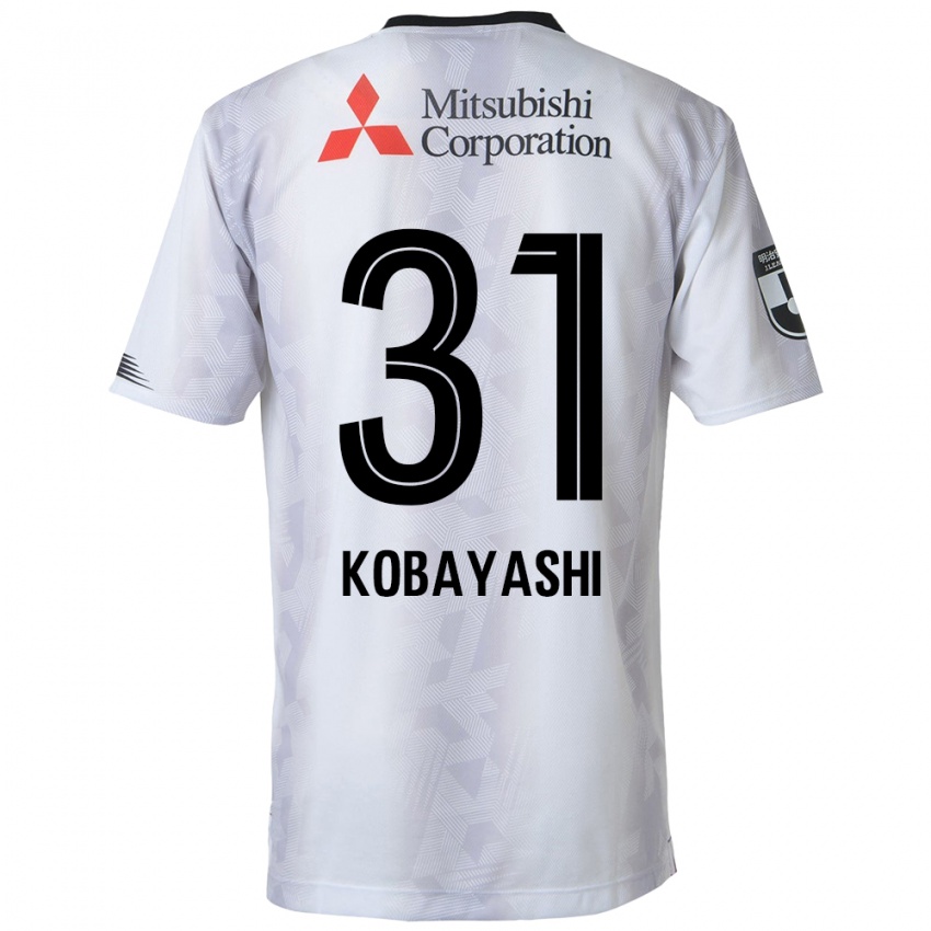 Niño Camiseta Masataka Kobayashi #31 Blanco Negro 2ª Equipación 2024/25 La Camisa Chile