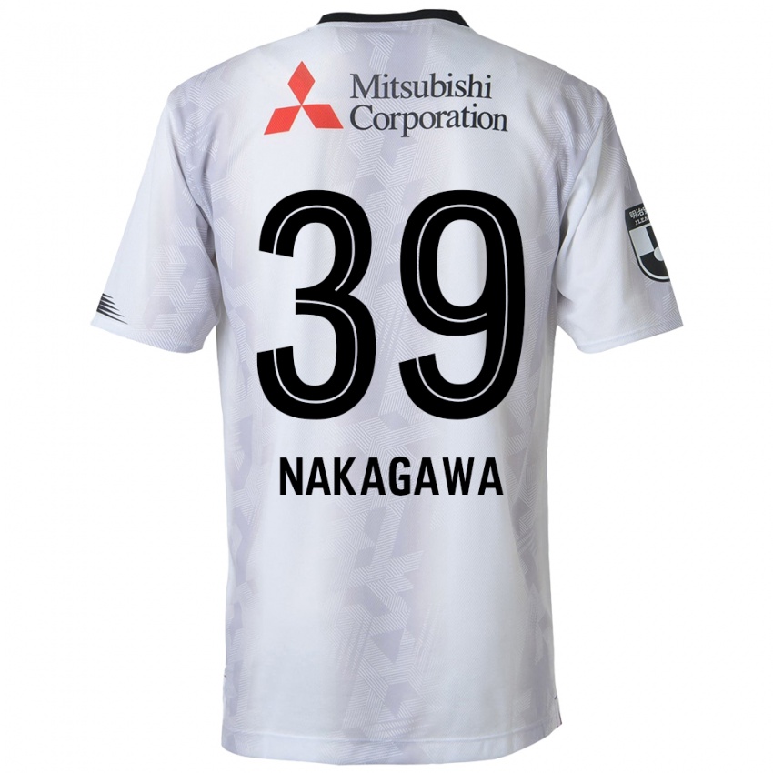 Niño Camiseta Teruhito Nakagawa #39 Blanco Negro 2ª Equipación 2024/25 La Camisa Chile