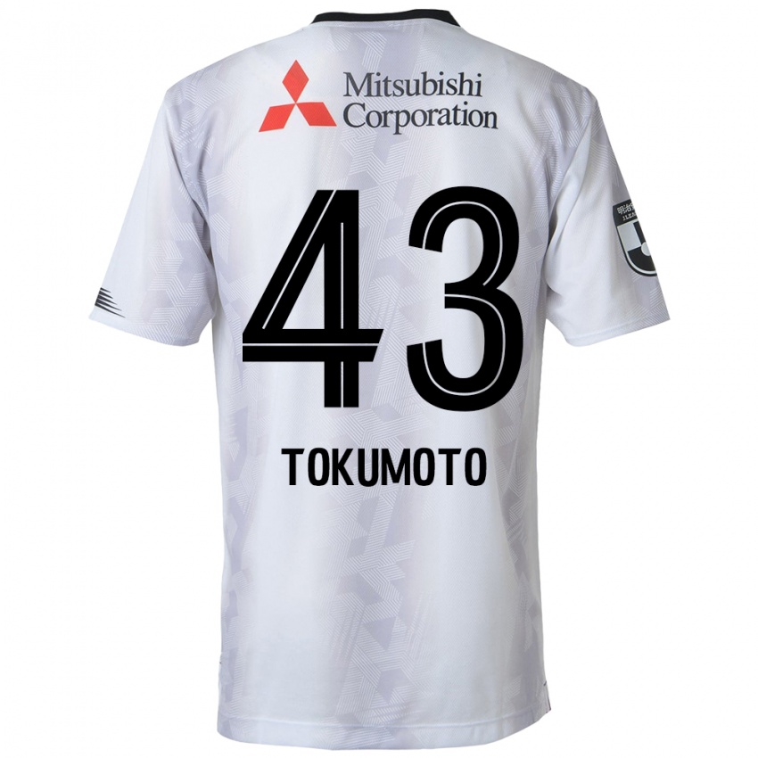 Niño Camiseta Shuhei Tokumoto #43 Blanco Negro 2ª Equipación 2024/25 La Camisa Chile