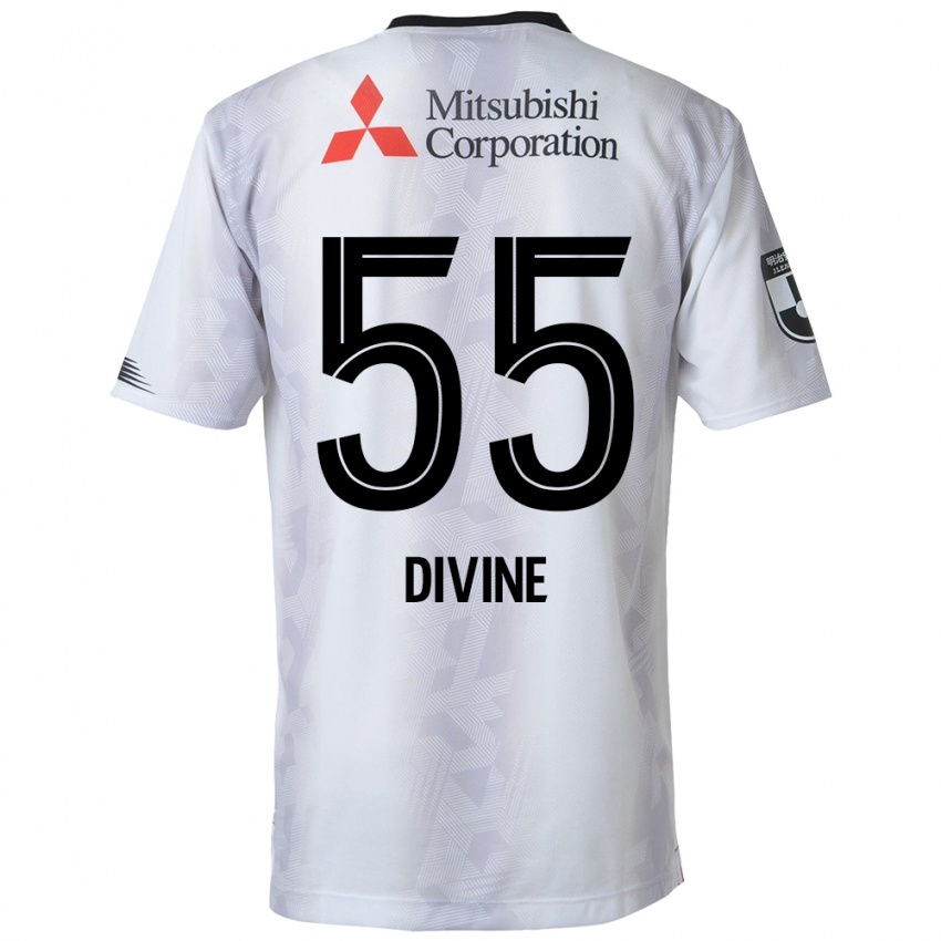 Niño Camiseta Divine Chinedu Otani #55 Blanco Negro 2ª Equipación 2024/25 La Camisa Chile