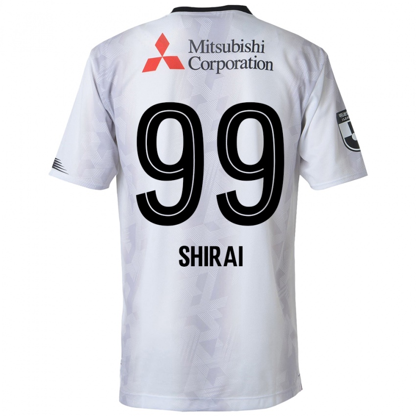 Niño Camiseta Kosuke Shirai #99 Blanco Negro 2ª Equipación 2024/25 La Camisa Chile