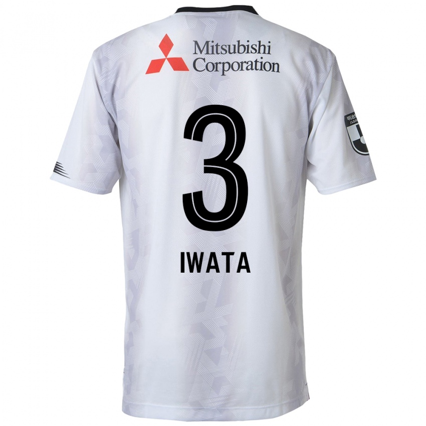 Niño Camiseta Yuki Iwata #3 Blanco Negro 2ª Equipación 2024/25 La Camisa Chile