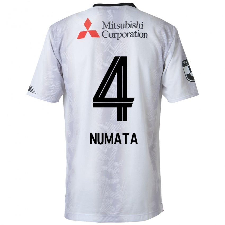 Niño Camiseta Seisa Numata #4 Blanco Negro 2ª Equipación 2024/25 La Camisa Chile