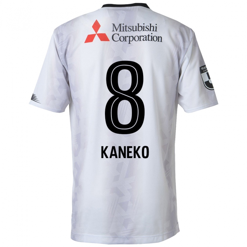 Niño Camiseta Shunsuke Kaneko #8 Blanco Negro 2ª Equipación 2024/25 La Camisa Chile