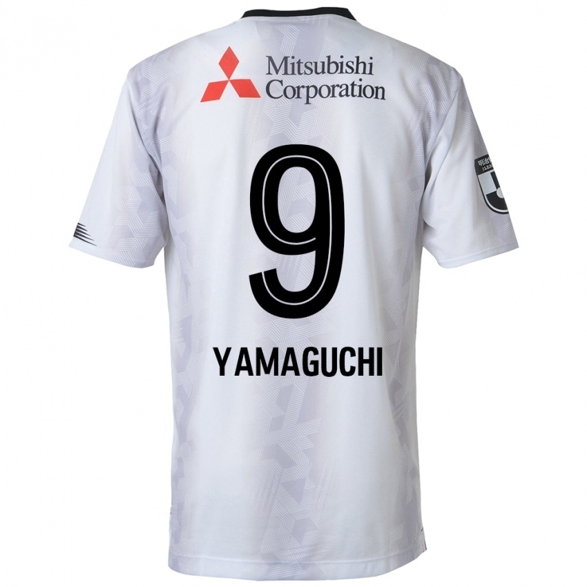 Niño Camiseta Taiyo Yamaguchi #9 Blanco Negro 2ª Equipación 2024/25 La Camisa Chile