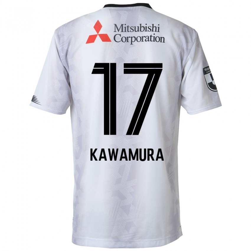 Niño Camiseta Riku Kawamura #17 Blanco Negro 2ª Equipación 2024/25 La Camisa Chile