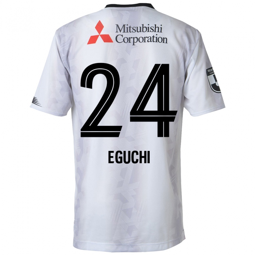 Niño Camiseta Kaito Eguchi #24 Blanco Negro 2ª Equipación 2024/25 La Camisa Chile