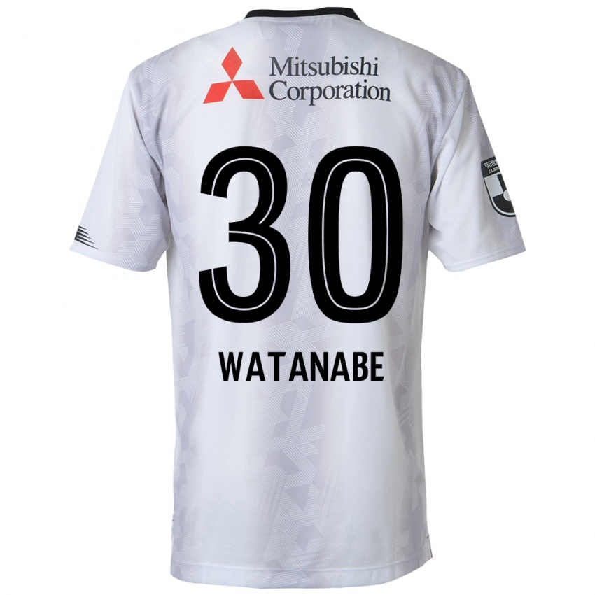 Niño Camiseta Matthew Watanabe #30 Blanco Negro 2ª Equipación 2024/25 La Camisa Chile