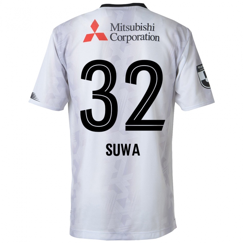 Niño Camiseta Keita Suwa #32 Blanco Negro 2ª Equipación 2024/25 La Camisa Chile