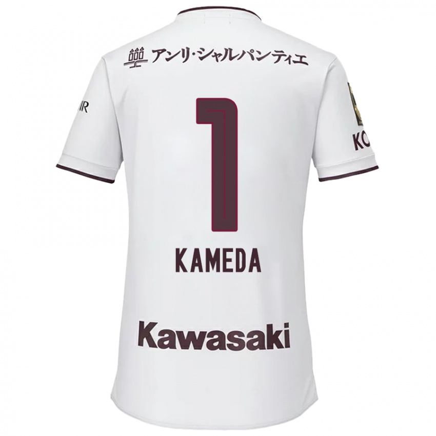 Niño Camiseta Taiga Kameda #1 Blanco Rojo 2ª Equipación 2024/25 La Camisa Chile