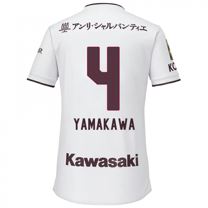 Niño Camiseta Tetsushi Yamakawa #4 Blanco Rojo 2ª Equipación 2024/25 La Camisa Chile