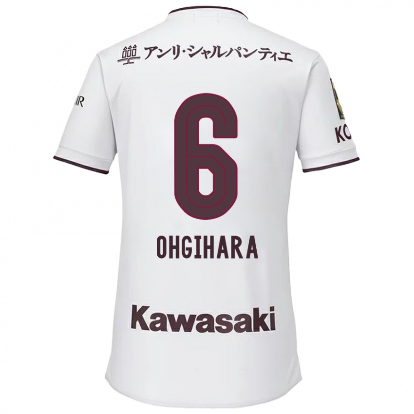 Niño Camiseta Takahiro Ogihara #6 Blanco Rojo 2ª Equipación 2024/25 La Camisa Chile