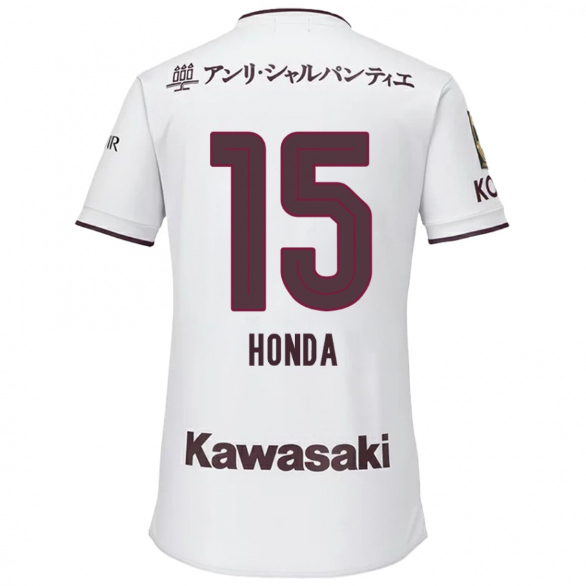 Niño Camiseta Yuki Honda #15 Blanco Rojo 2ª Equipación 2024/25 La Camisa Chile