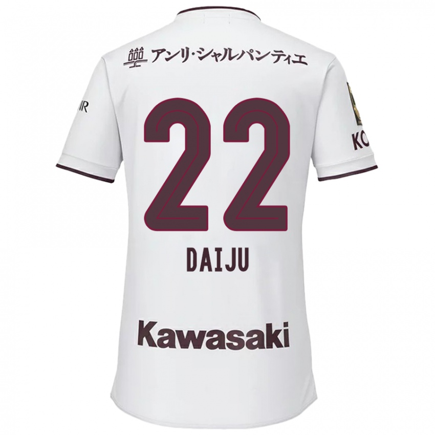 Niño Camiseta Daiju Sasaki #22 Blanco Rojo 2ª Equipación 2024/25 La Camisa Chile