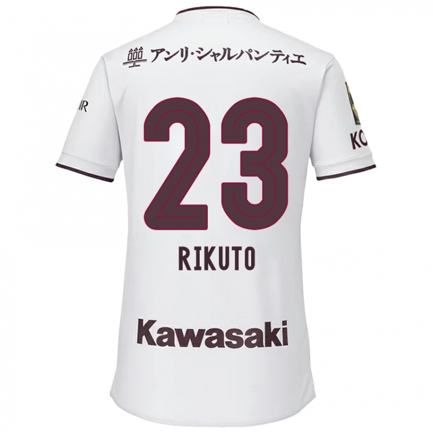 Niño Camiseta Rikuto Hirose #23 Blanco Rojo 2ª Equipación 2024/25 La Camisa Chile