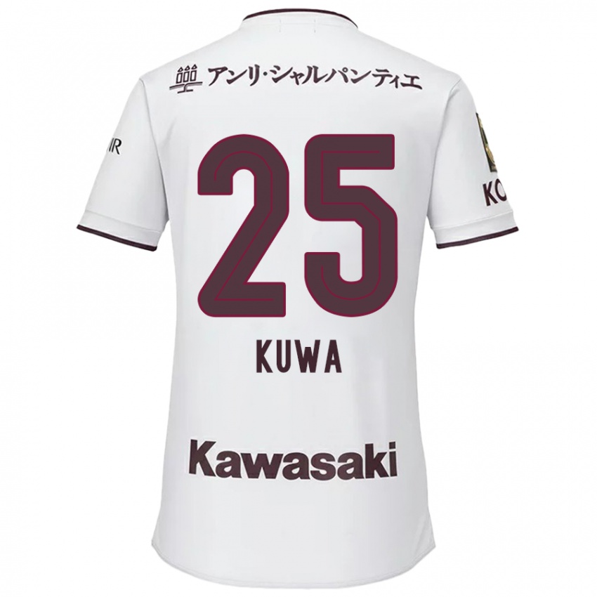 Niño Camiseta Yuya Kuwasaki #25 Blanco Rojo 2ª Equipación 2024/25 La Camisa Chile