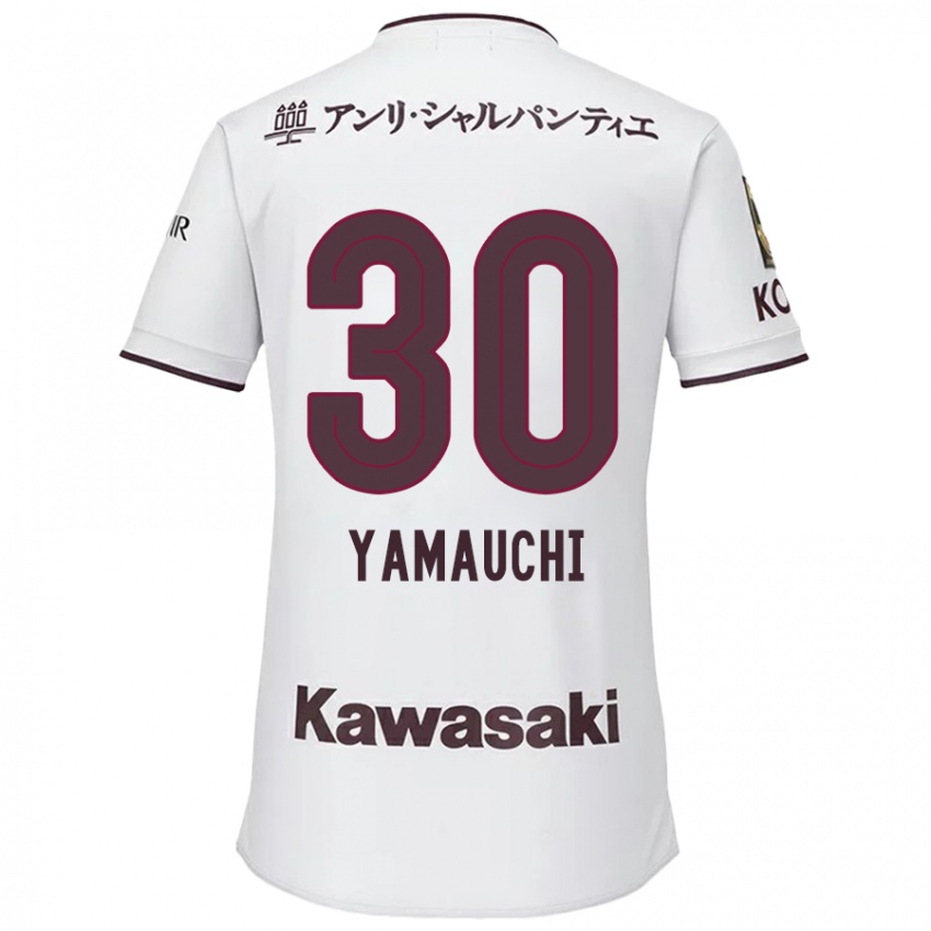 Niño Camiseta Kakeru Yamauchi #30 Blanco Rojo 2ª Equipación 2024/25 La Camisa Chile