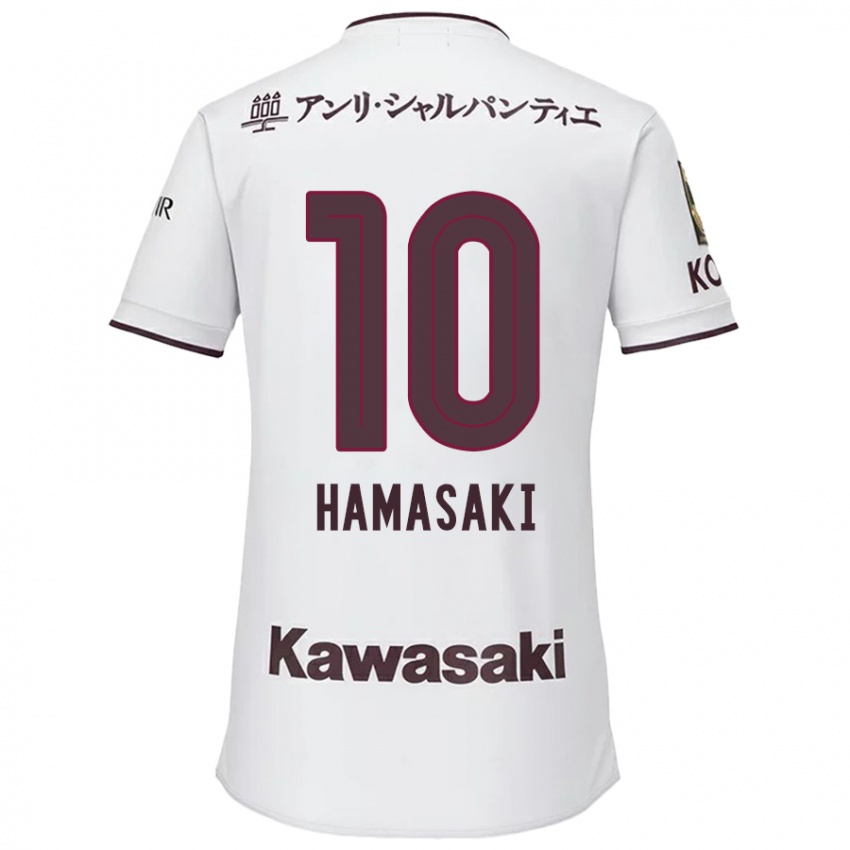 Niño Camiseta Kento Hamasaki #10 Blanco Rojo 2ª Equipación 2024/25 La Camisa Chile