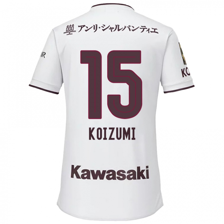 Niño Camiseta Fuga Koizumi #15 Blanco Rojo 2ª Equipación 2024/25 La Camisa Chile