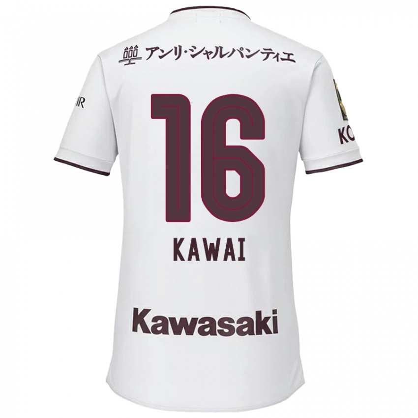 Niño Camiseta Yuka Kawai #16 Blanco Rojo 2ª Equipación 2024/25 La Camisa Chile