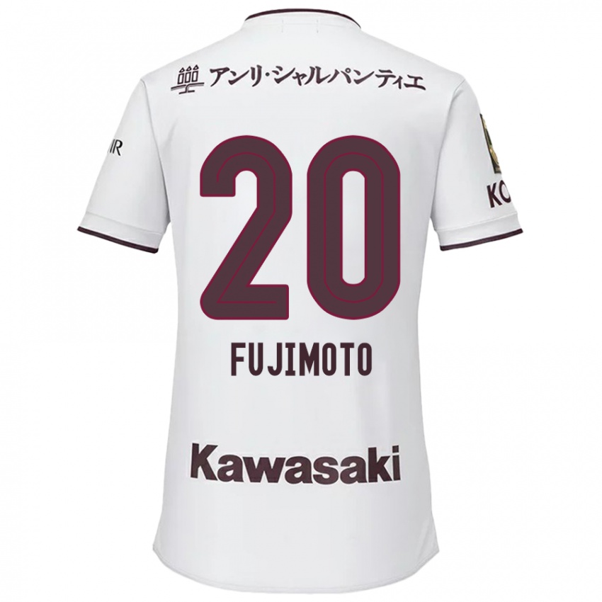 Niño Camiseta Riku Fujimoto #20 Blanco Rojo 2ª Equipación 2024/25 La Camisa Chile