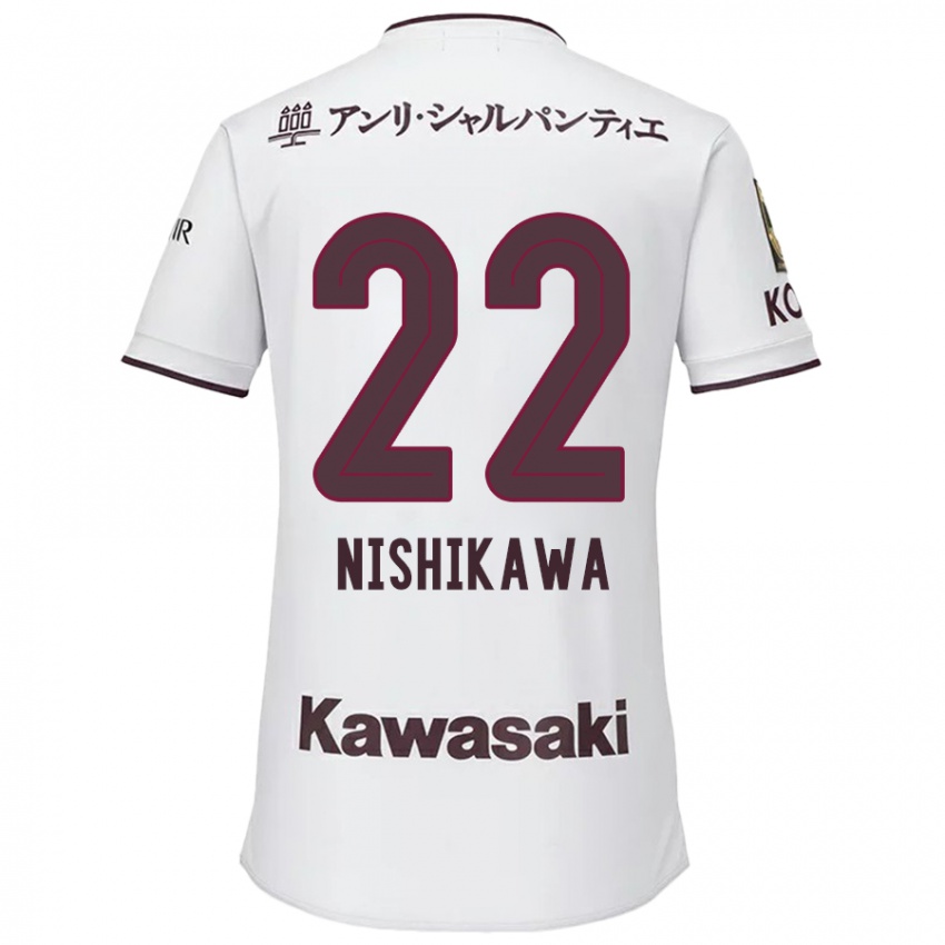 Niño Camiseta Aiku Nishikawa #22 Blanco Rojo 2ª Equipación 2024/25 La Camisa Chile