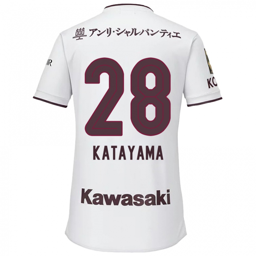 Niño Camiseta Kota Katayama #28 Blanco Rojo 2ª Equipación 2024/25 La Camisa Chile