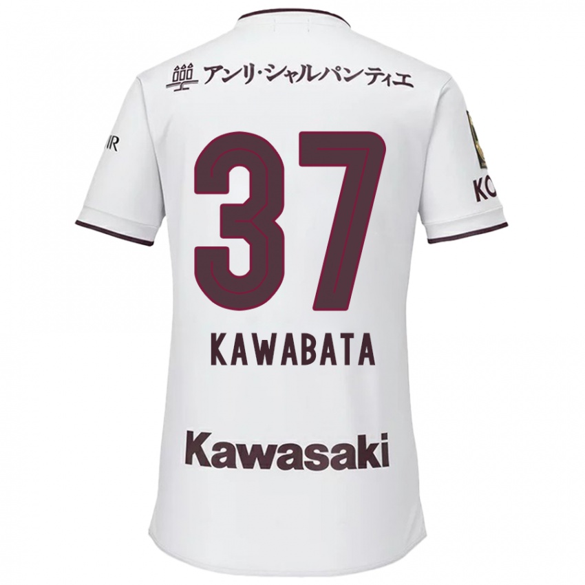 Niño Camiseta Hyoei Kawabata #37 Blanco Rojo 2ª Equipación 2024/25 La Camisa Chile