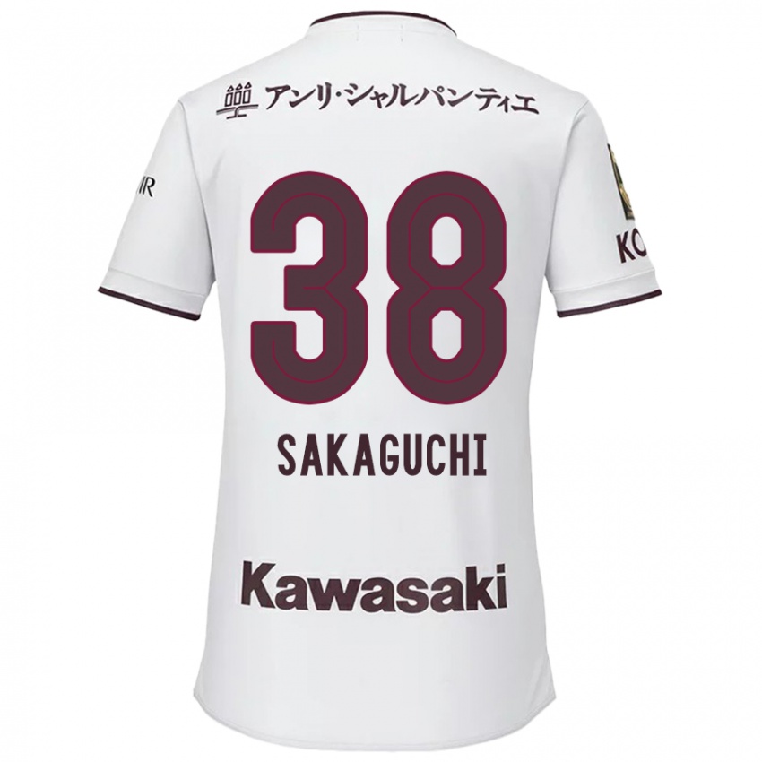 Niño Camiseta Yuki Sakaguchi #38 Blanco Rojo 2ª Equipación 2024/25 La Camisa Chile