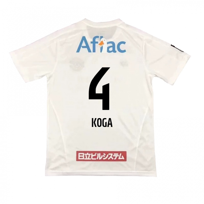 Niño Camiseta Taiyo Koga #4 Blanco Negro 2ª Equipación 2024/25 La Camisa Chile