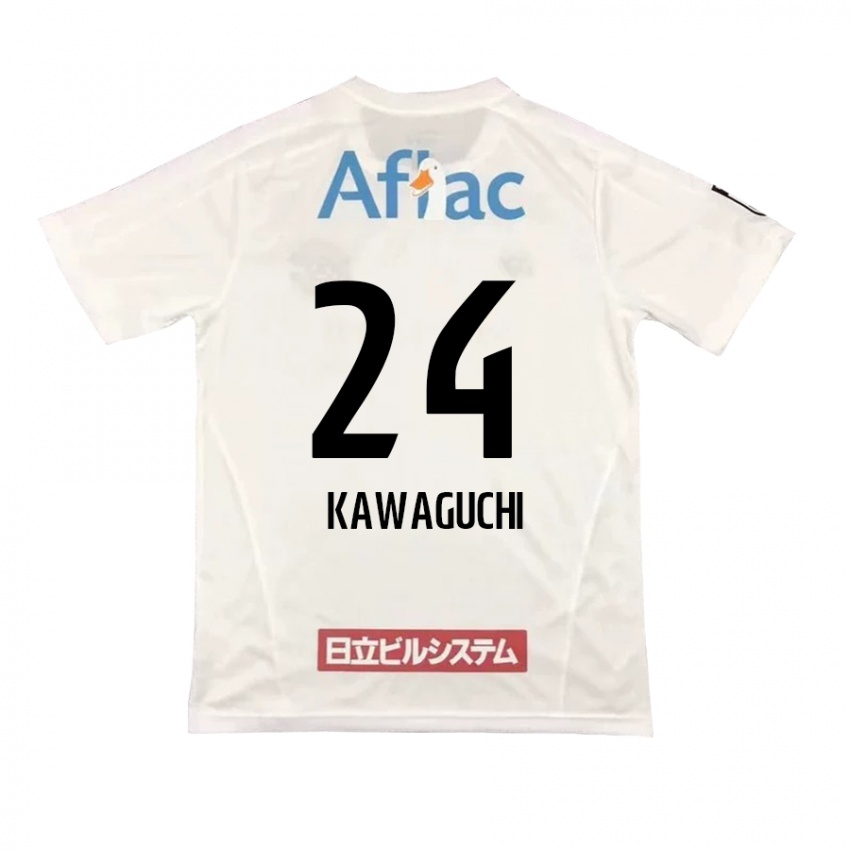 Niño Camiseta Naoki Kawaguchi #24 Blanco Negro 2ª Equipación 2024/25 La Camisa Chile