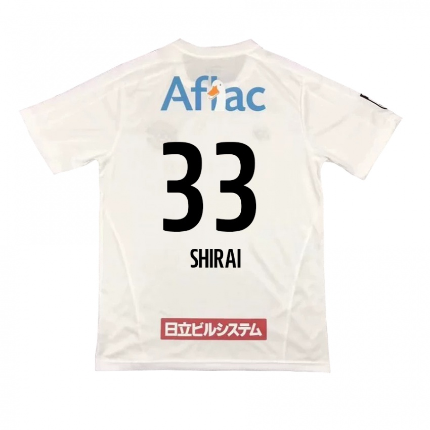 Niño Camiseta Eiji Shirai #33 Blanco Negro 2ª Equipación 2024/25 La Camisa Chile