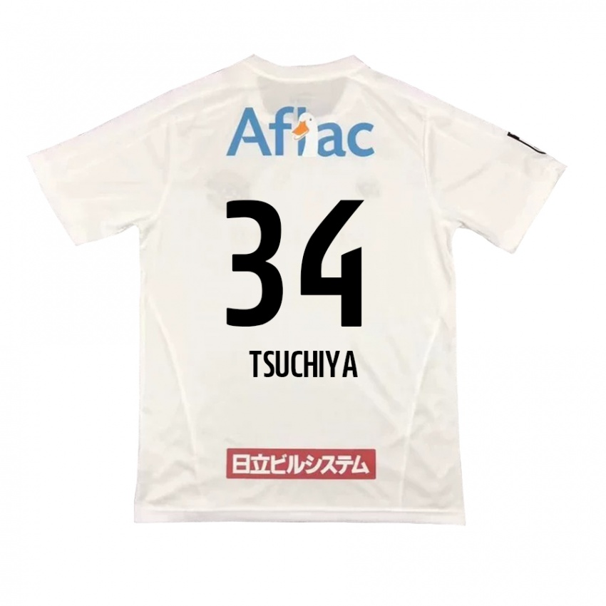 Niño Camiseta Takumi Tsuchiya #34 Blanco Negro 2ª Equipación 2024/25 La Camisa Chile