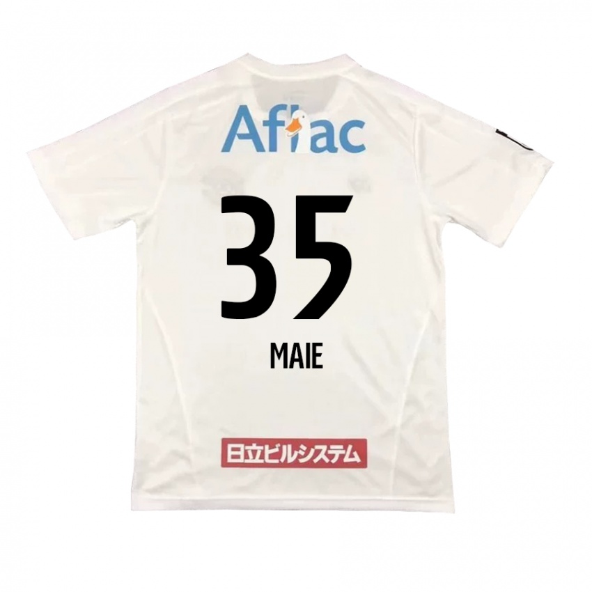 Niño Camiseta Hidetaka Maie #35 Blanco Negro 2ª Equipación 2024/25 La Camisa Chile