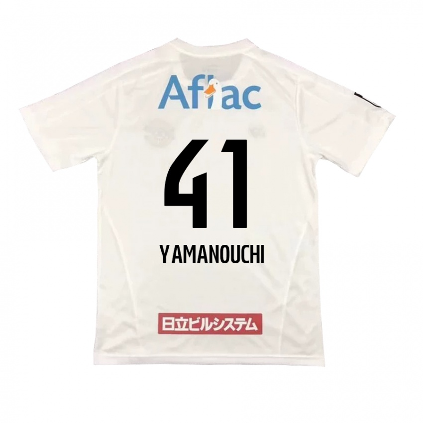 Niño Camiseta Yusei Yamanouchi #41 Blanco Negro 2ª Equipación 2024/25 La Camisa Chile