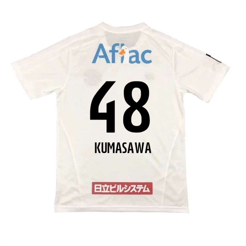 Niño Camiseta Kazuki Kumasawa #48 Blanco Negro 2ª Equipación 2024/25 La Camisa Chile