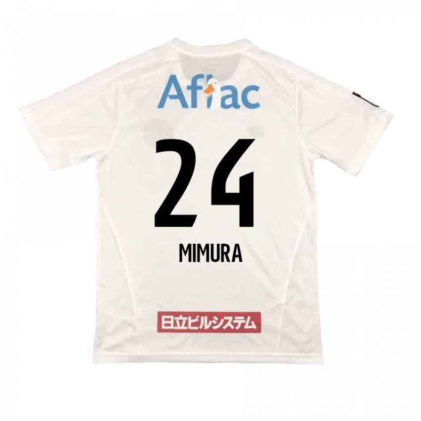 Niño Camiseta Kaname Mimura #24 Blanco Negro 2ª Equipación 2024/25 La Camisa Chile