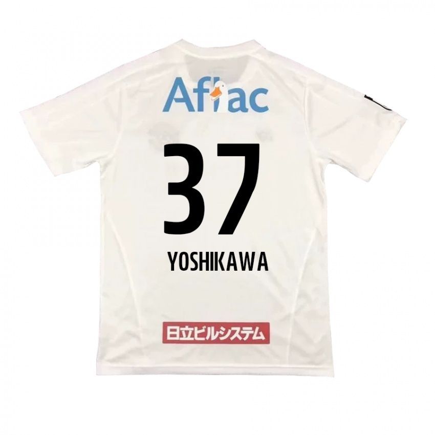 Niño Camiseta Haruto Yoshikawa #37 Blanco Negro 2ª Equipación 2024/25 La Camisa Chile