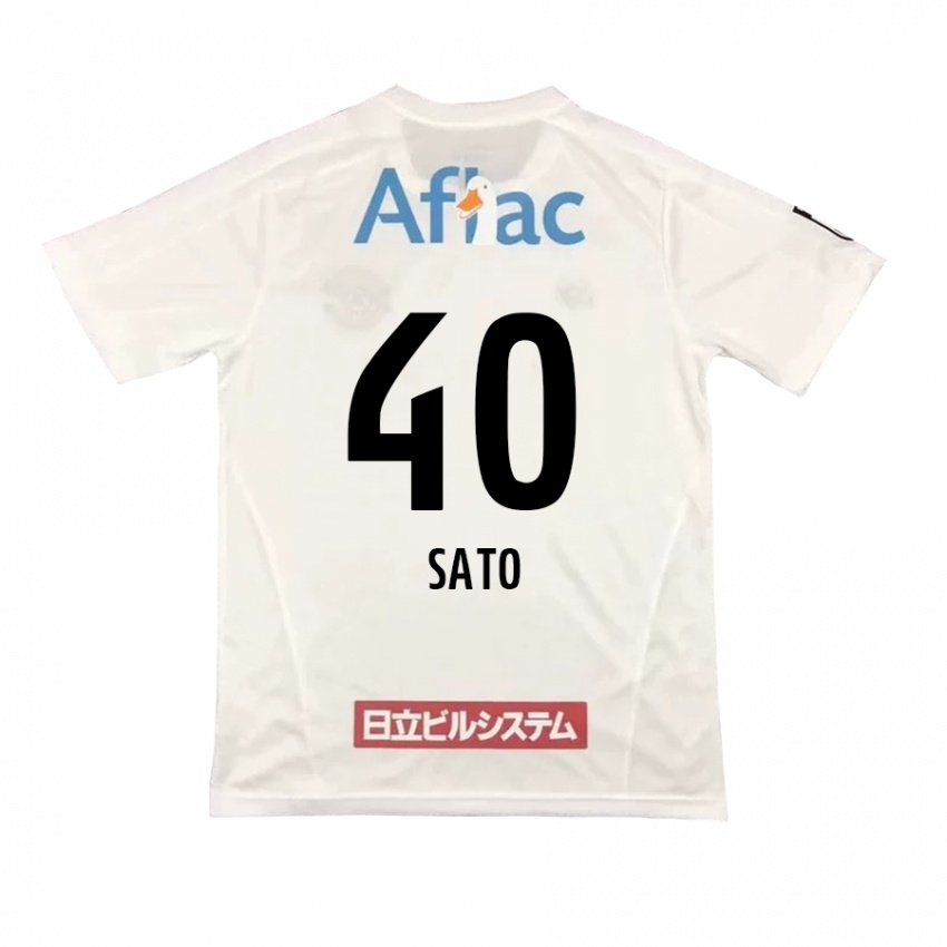 Niño Camiseta Raku Sato #40 Blanco Negro 2ª Equipación 2024/25 La Camisa Chile