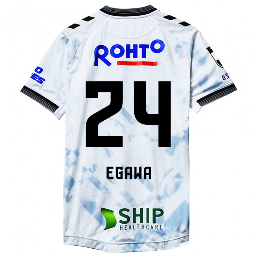 Niño Camiseta Yusei Egawa #24 Blanco Negro 2ª Equipación 2024/25 La Camisa Chile