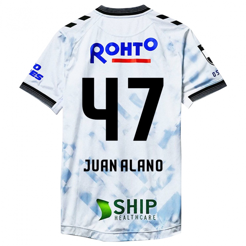 Niño Camiseta Juan Alano #47 Blanco Negro 2ª Equipación 2024/25 La Camisa Chile