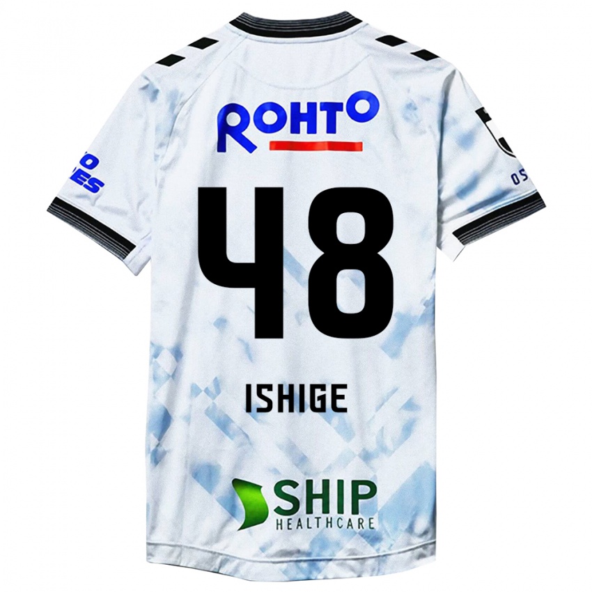 Niño Camiseta Hideki Ishige #48 Blanco Negro 2ª Equipación 2024/25 La Camisa Chile